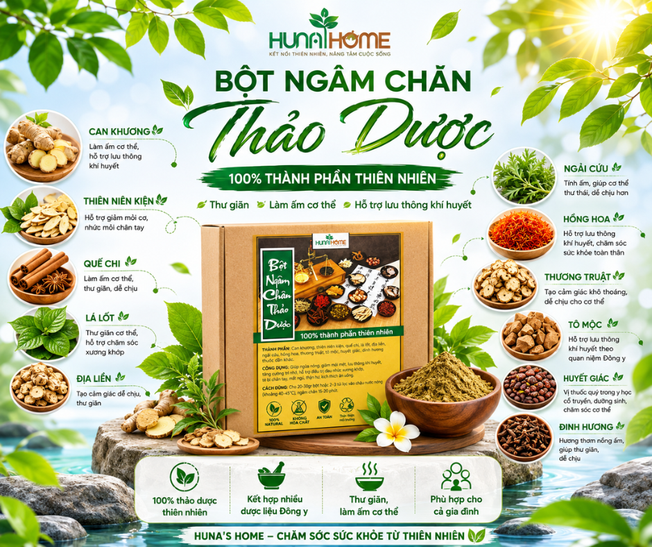 Bột ngâm chân thảo mộc HUNA HOME - Ảnh 4