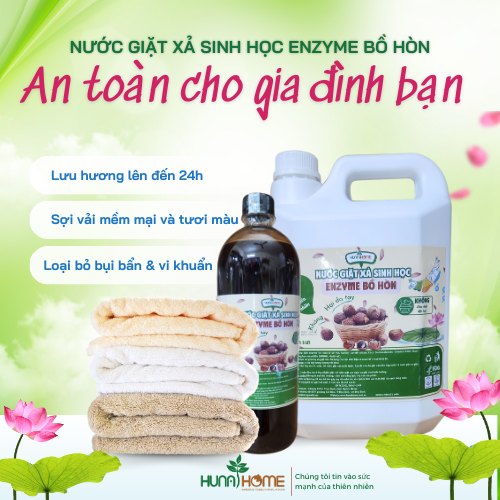 Nước giặt sinh học enzyme bồ hòn Huna’s Home – Sạch tinh khiết, an toàn cho da và thân thiện với môi trường - Ảnh 2