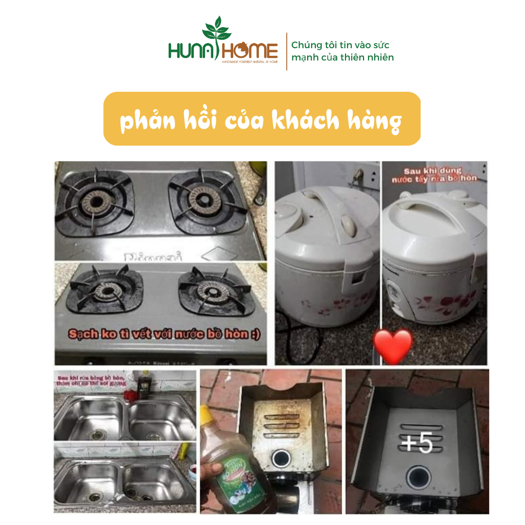 Nước Rửa Chén Bát Enzym Bồ Hòn Đậm Đặc Huna’s Home - Ảnh 4