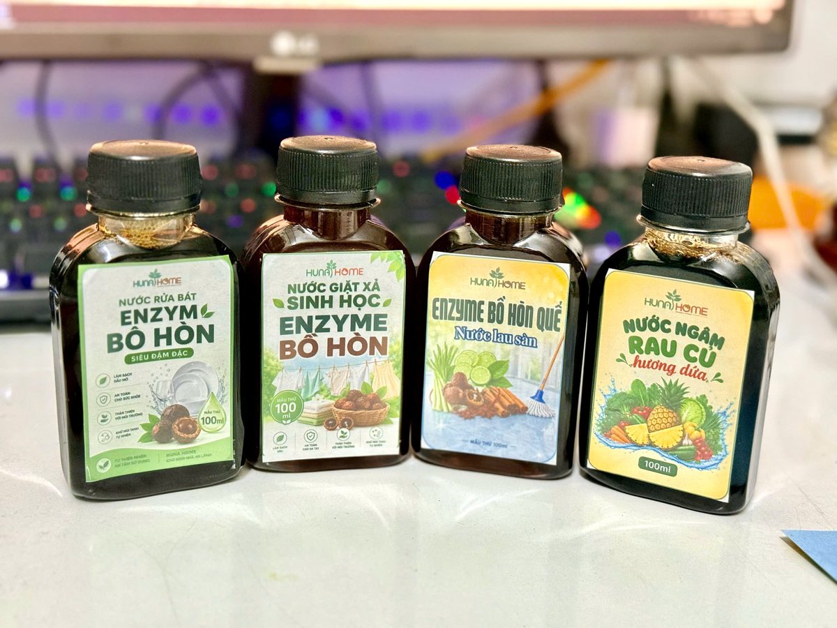 Bộ trải nghiệm 4 sản phẩm Enzyme Bồ Hòn Hunahome