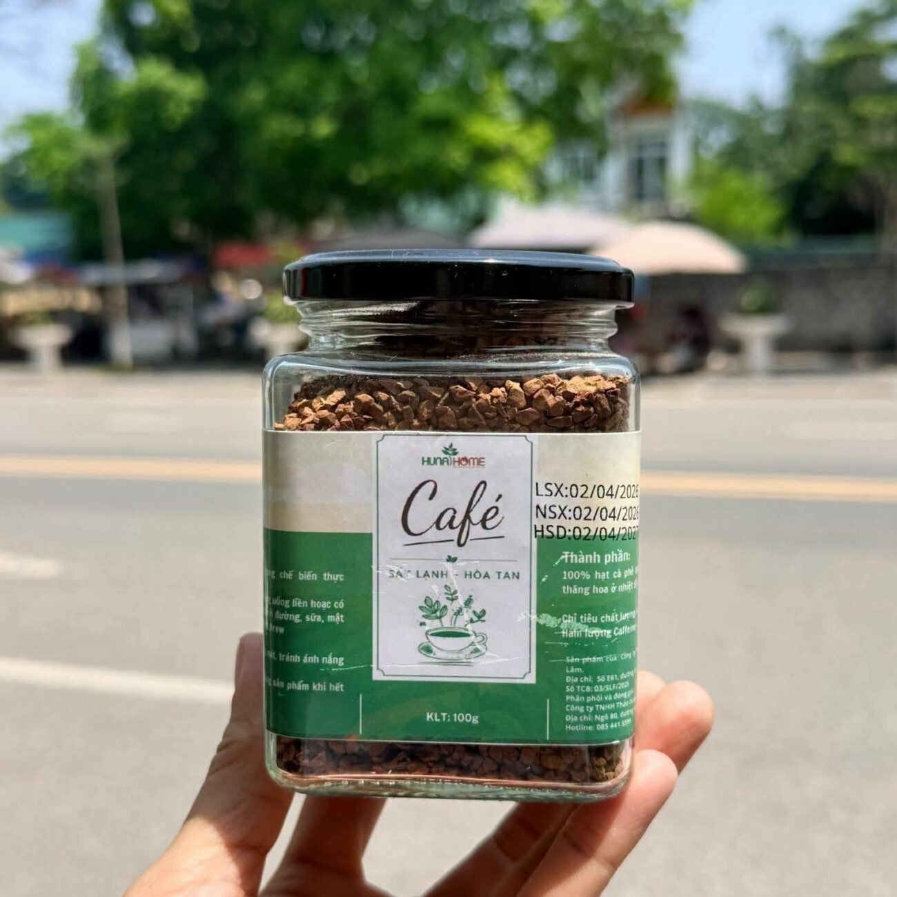 Hũ cà phê sấy lạnh hòa tan Huna's Home 100g