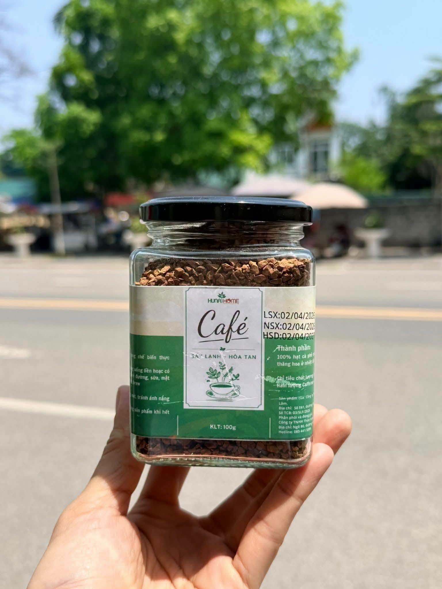 Hũ cà phê sấy lạnh hòa tan Huna's Home 100g