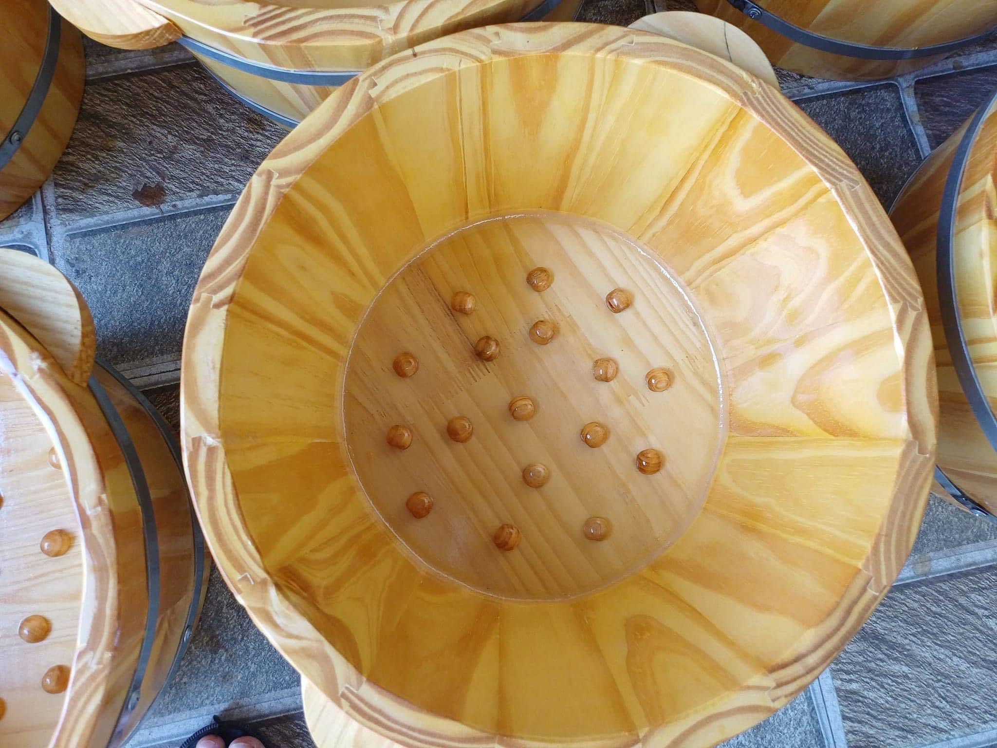 Chậu Gỗ Ngâm Chân Có Hạt Massage